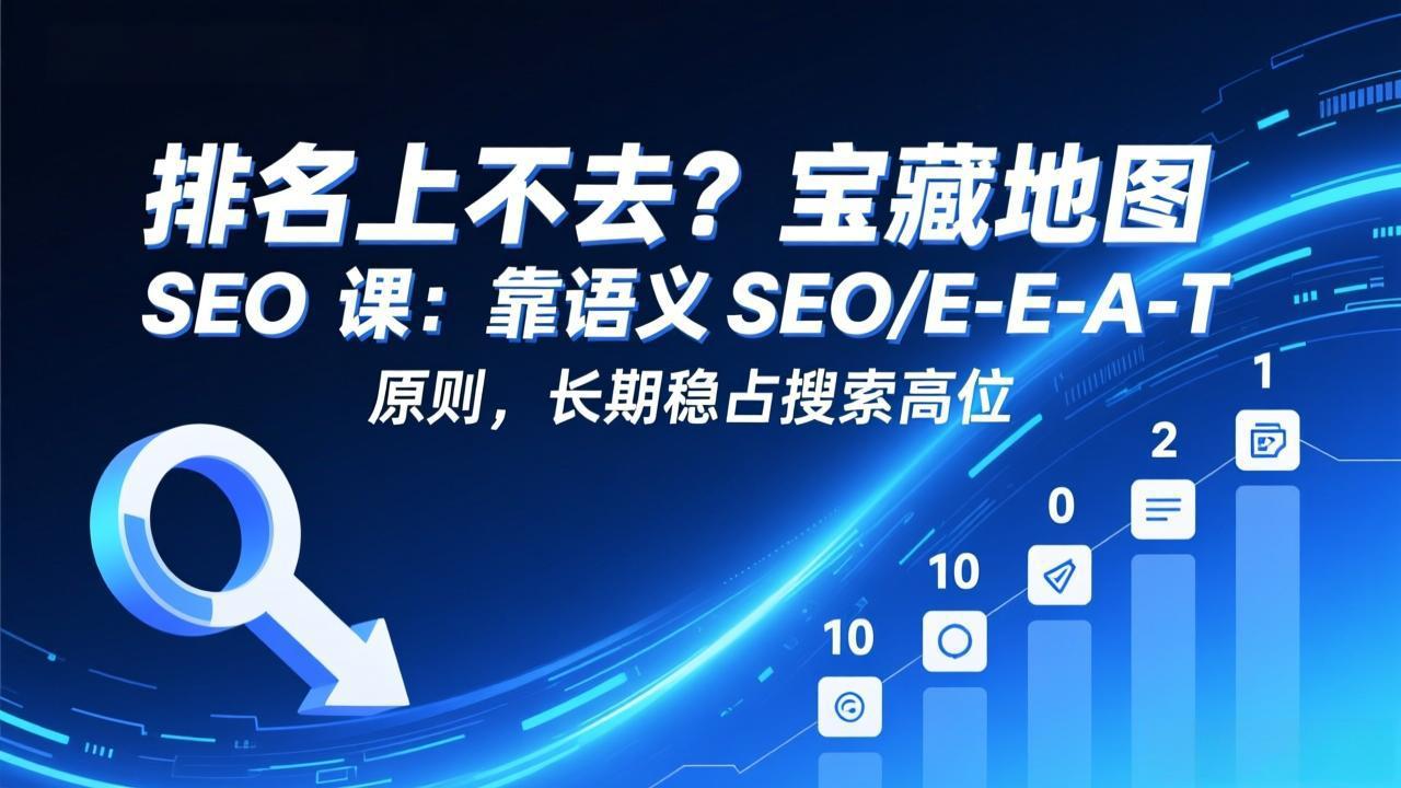 排名上不去？宝藏地图 SEO 课：靠语义 SEO+E-E-A-T 原则，长期稳占搜索高位-阿牛笔记
