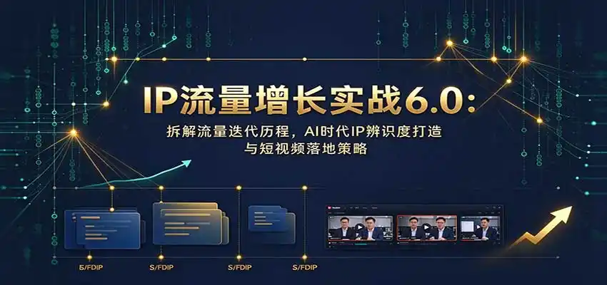 IP流量增长实战6.0:拆解流量迭代历程,AI时代IP辨识度打造与短视频落地策略-阿牛笔记