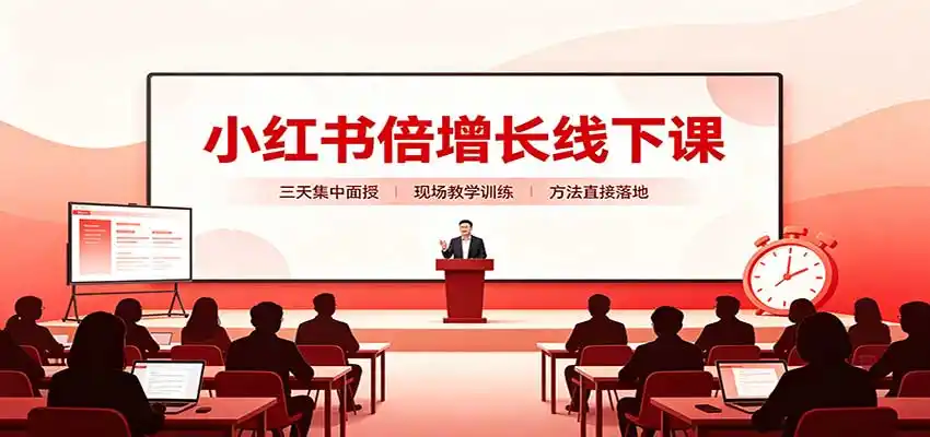 小红书倍增长线下课：三天集中面授，拆解选品、素材制作与起号全链路-阿牛笔记