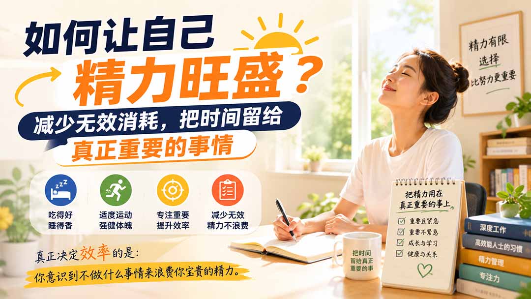 付费文章：如何让自己精力旺盛？减少无效消耗，把时间留给真正重要的事情-阿牛笔记