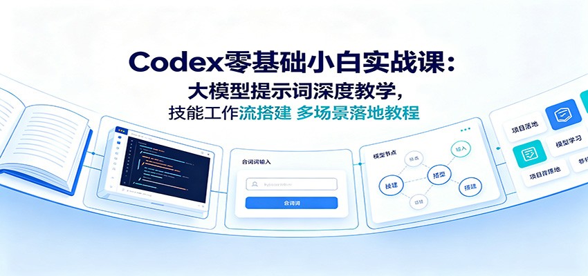 Codex零基础小白实战课:大模型提示词深度教学,技能工作流搭建多场景落地教程-阿牛笔记
