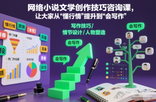 网络小说文学创作技巧咨询课,让大家从“懂行情”提升到”会写作”的高度-阿牛笔记
