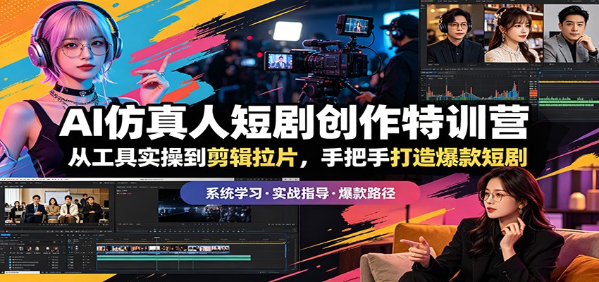 AI仿真人短剧创作特训营：从工具实操到剪辑拉片，手把手打造爆款短剧-阿牛笔记