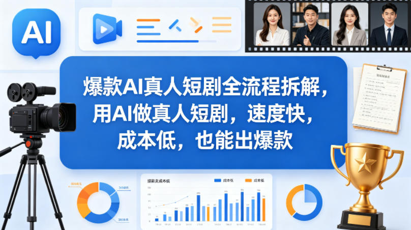 爆款AI真人短剧全流程拆解，用AI做真人短剧，速度快，成本低，也能出爆款-阿牛笔记