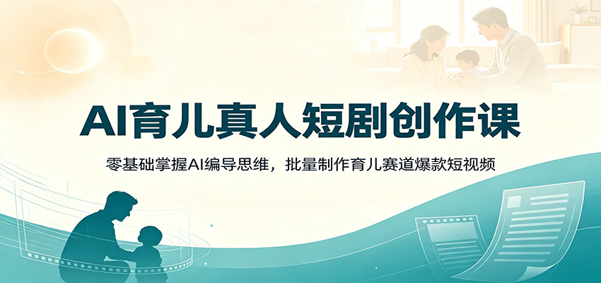 AI育儿真人短剧创作课：零基础掌握AI编导思维，批量制作育儿赛道爆款短视频-阿牛笔记