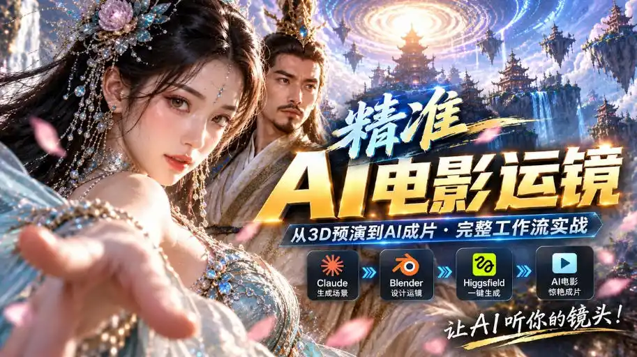 AI视频终于能精准运镜了！Claude+Blender+Higgsfield免费插件实测-阿牛笔记
