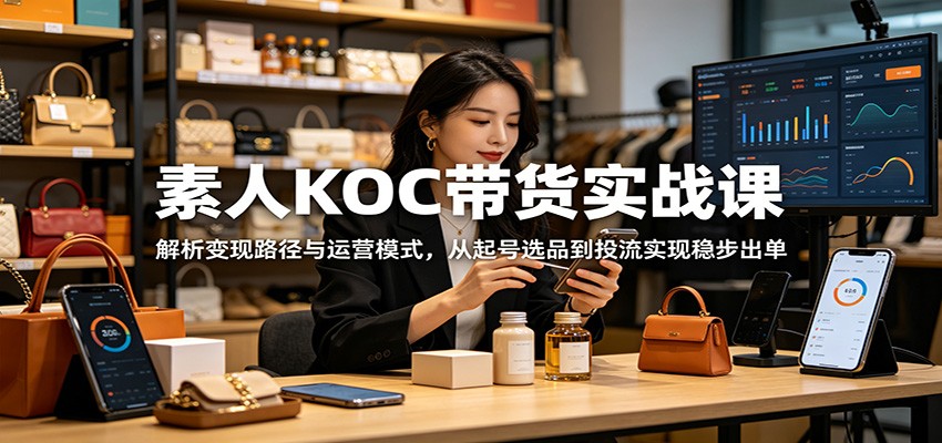 素人KOC带货实战课:解析变现路径与运营模式,从起号选品到投流实现稳步出单-阿牛笔记