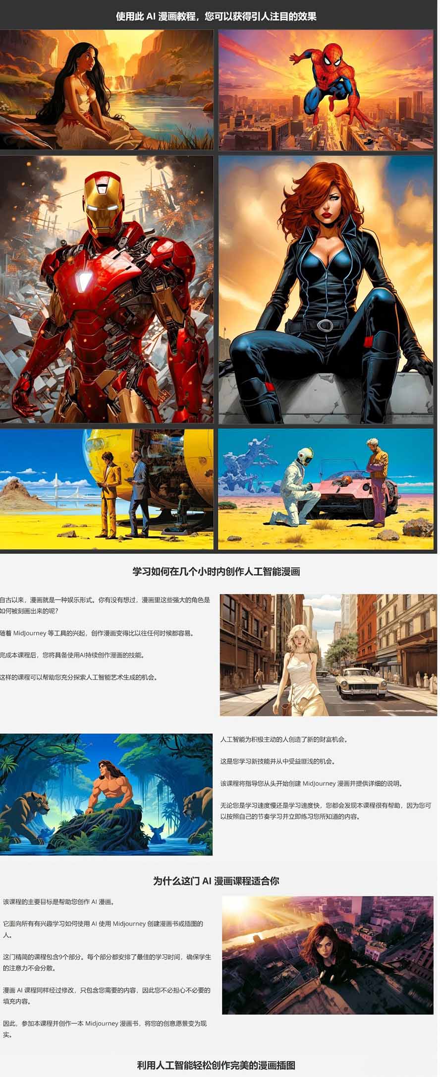 Midjourney AI漫画创作课，脚本构思、人物设计、排版合成，零基础创作完整漫画或系列插画-阿牛笔记
