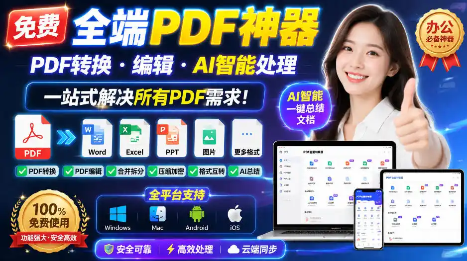 免费全端PDF神器，PDF转换·编辑·AI智能处理，一站式解决所有PDF需求!-阿牛笔记