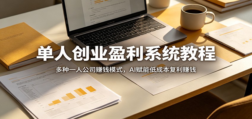 单人创业盈利系统教程：多种一人公司赚钱模式，AI赋能低成本复利赚钱-阿牛笔记