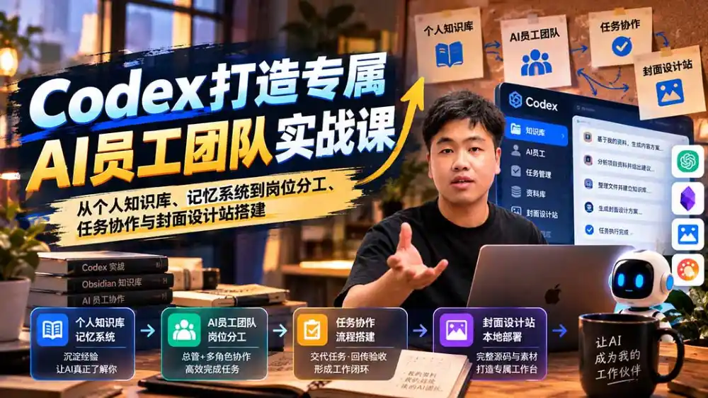 【无水印】Codex打造专属AI员工团队实战课：从个人知识库、记忆系统到岗位分工、任务协作与封面设计站搭建-阿牛笔记