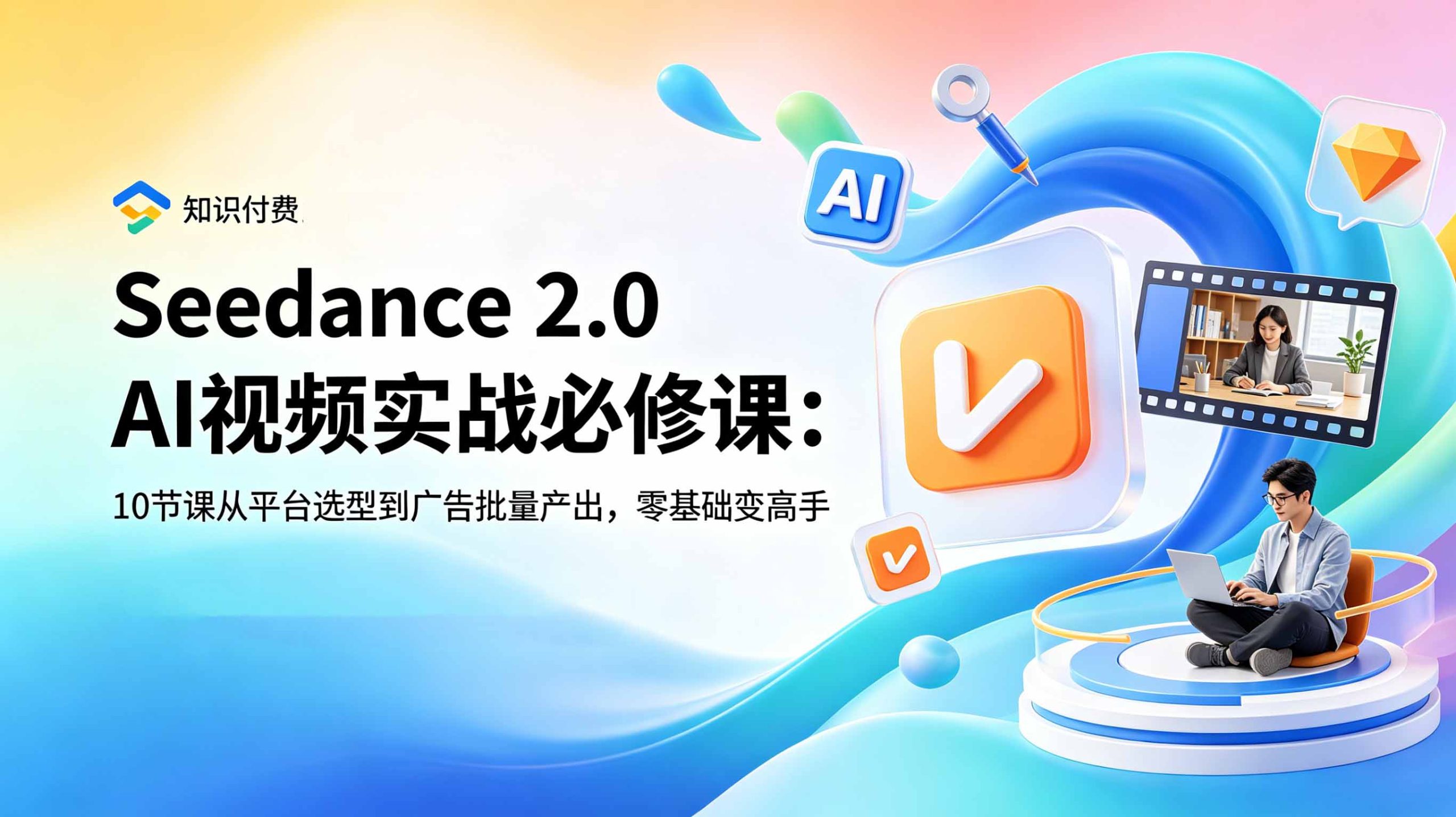 Seedance 2.0 AI视频实战必修课:10节课从平台选型到广告批量产出,零基础变高手-阿牛笔记