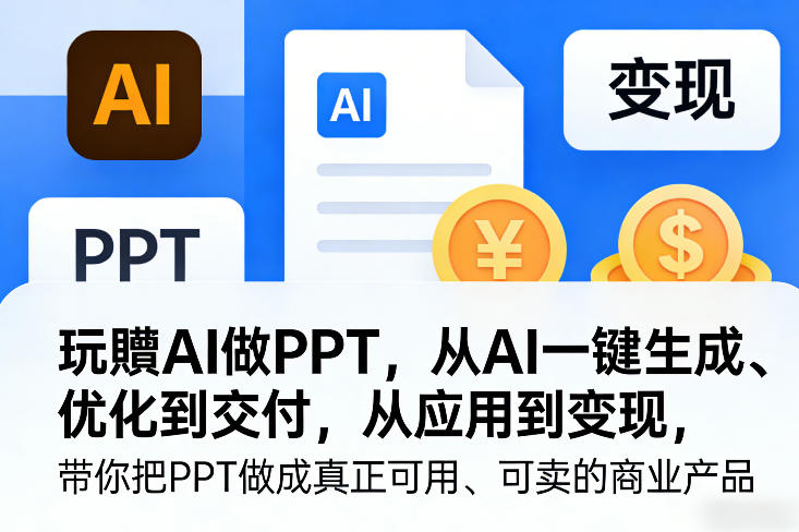 玩賺AI做PPT，从AI一键生成、优化到交付，从应用到变现，带你把PPT做成真正可用、可卖的商业产品(更新0513)-阿牛笔记
