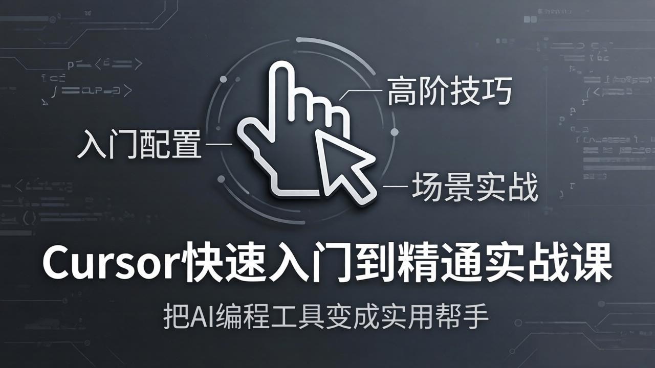 Cursor快速入门到精通实战课：入门配置+高阶技巧+场景实战，把AI编程工具变成实用帮手-阿牛笔记