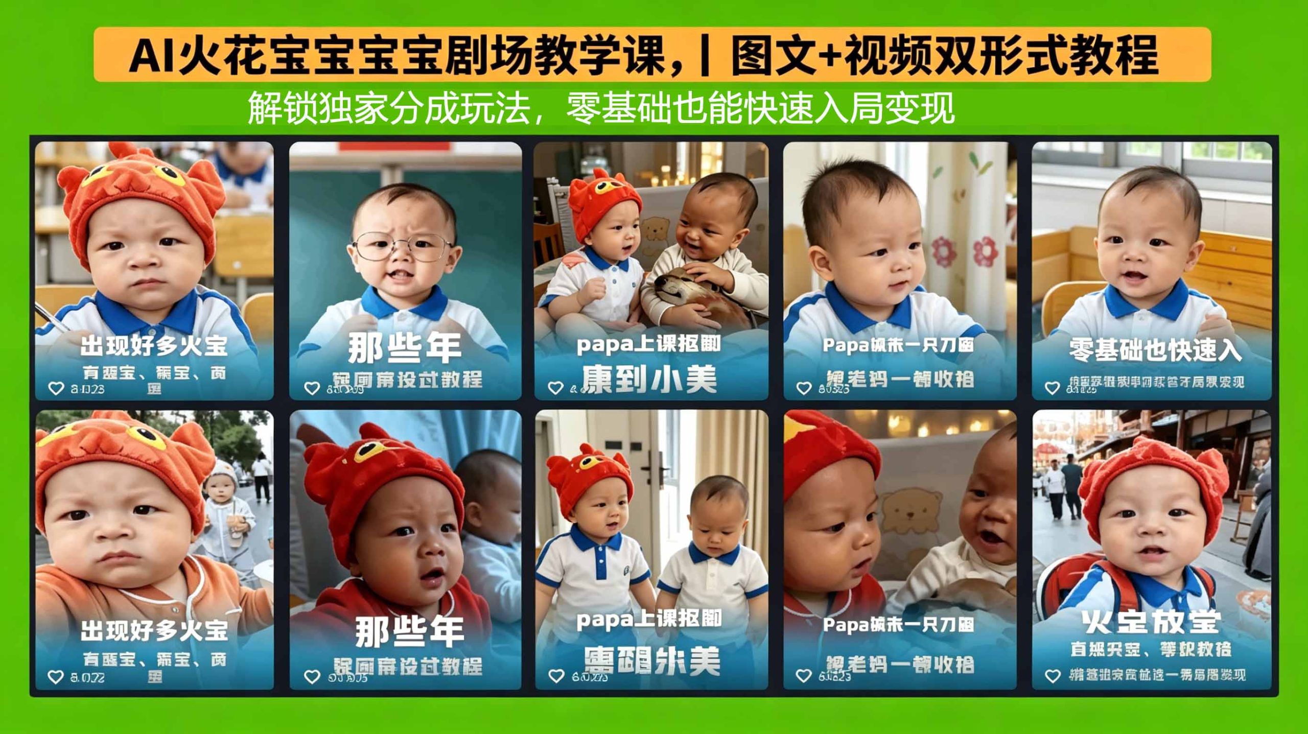 AI火花宝宝宝宝剧场教学课，图文+视频双形式教程，解锁独家分成玩法，零基础也能快速入局变现-阿牛笔记