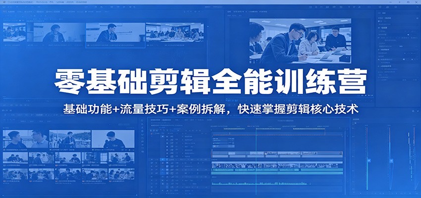 零基础剪辑全能训练营：基础功能+流量技巧+案例拆解，快速掌握剪辑核心技术-阿牛笔记