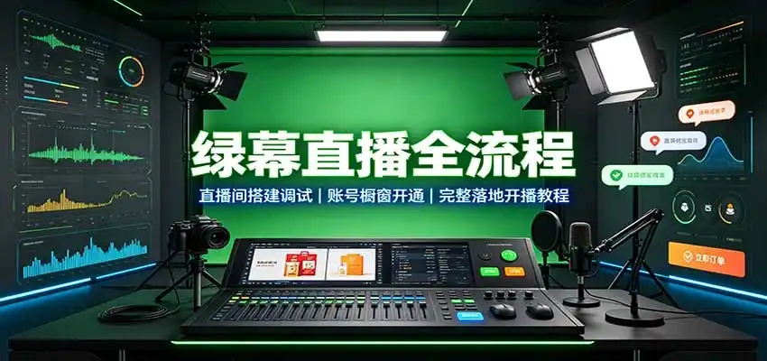 绿幕直播全流程：直播间搭建调试，账号橱窗开通，完整落地开播教程-阿牛笔记
