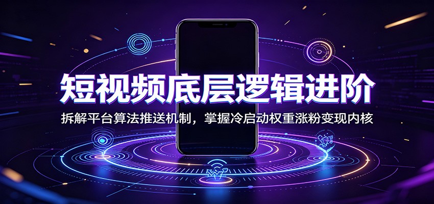 短视频底层逻辑进阶：拆解平台算法推送机制，掌握冷启动权重涨粉变现内核-阿牛笔记