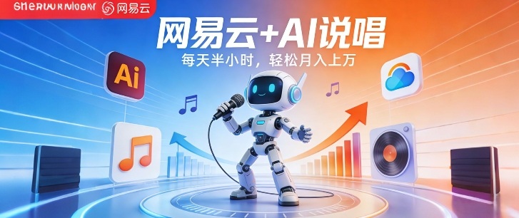 网易云+AI说唱，每天半小时，AI内容创作+流量变现，轻松月入1W-阿牛笔记