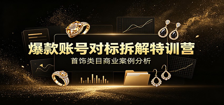 爆款账号对标拆解特训营：首饰类目商业案例分析，配套完整资料内容-阿牛笔记