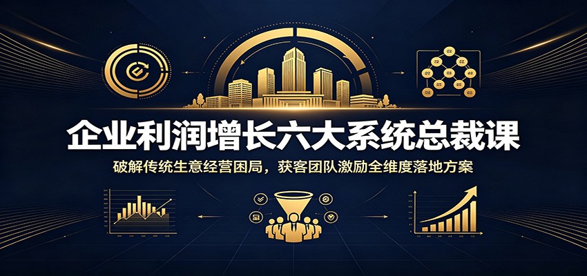 企业利润增长六大系统总裁课：破解传统生意经营困局，获客团队激励全维度落地方案-阿牛笔记