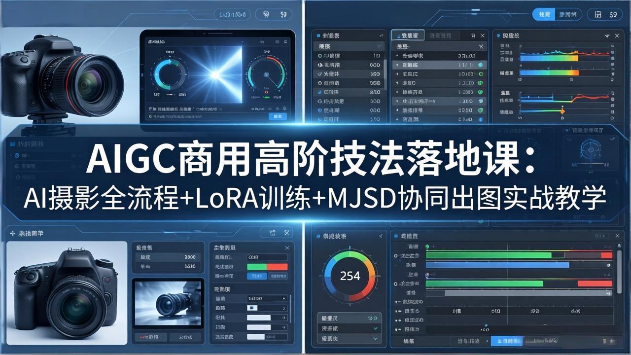 AIGC商用高阶技法落地课：AI摄影全流程+LoRA训练+MJSD协同出图实战教学-阿牛笔记