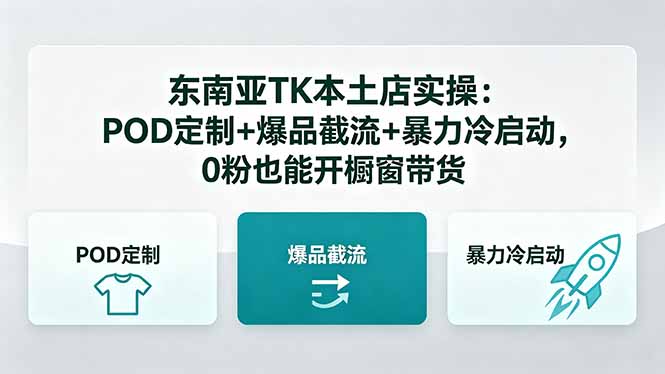 东南亚TK本土店实操：POD定制+爆品截流+暴力冷启动，0粉也能开橱窗带货-阿牛笔记