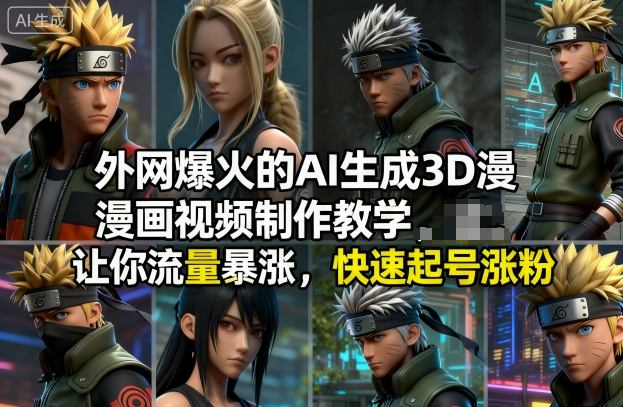 外网爆火的AI生成3D漫画视频制作教学，让你流量暴涨，快速起号涨粉！-阿牛笔记