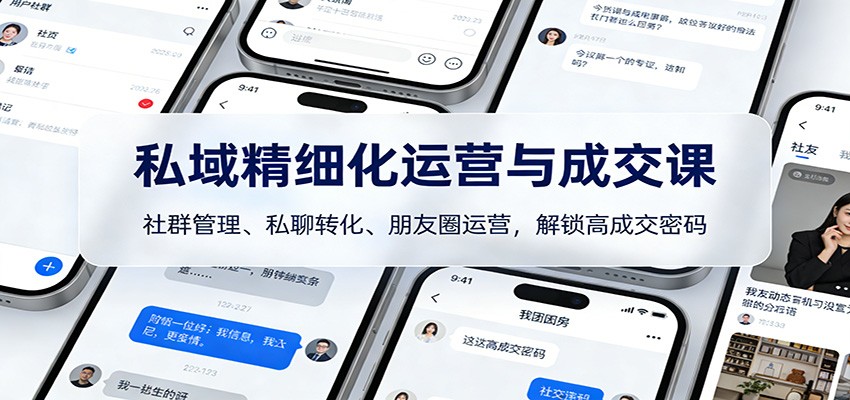 私域精细化运营与成交课：社群管理、私聊转化、朋友圈运营，解锁高成交密码-阿牛笔记