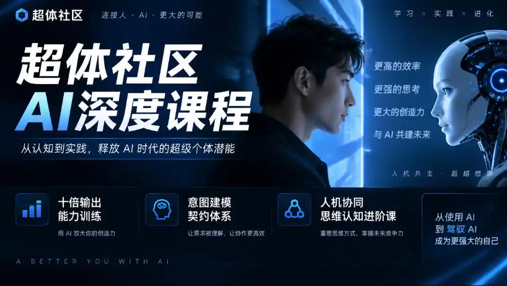 超体社区AI深度课程,十倍输出能力训练,意图建模契约体系,人机协同思维认知进阶课-阿牛笔记