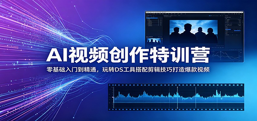 AI视频创作特训营：零基础入门到精通，玩转DS工具搭配剪辑技巧打造爆款视频-阿牛笔记