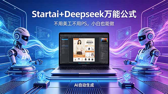 AI自动做电商详情页：Startai+Deepseek万能公式，不用美工不用PS，小白也能做-阿牛笔记