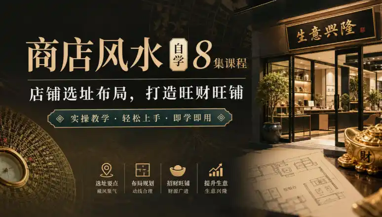 商店风水自学8集课程｜店铺选址布局，打造旺财旺铺实操教学-阿牛笔记
