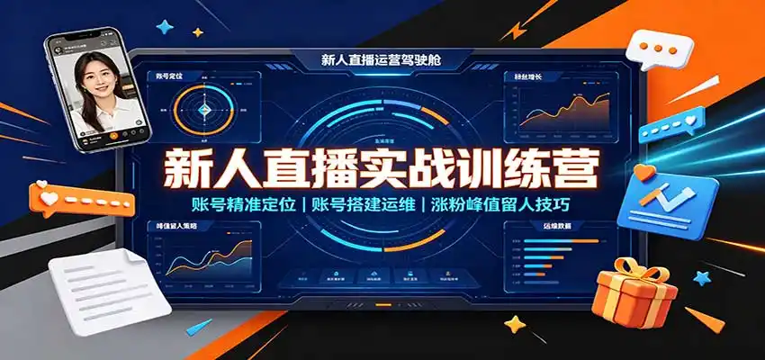 新人直播实战训练营:账号精准定位,账号搭建运维,涨粉峰值留人技巧-阿牛笔记