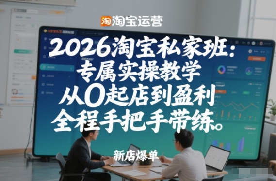 2026淘宝私家班：专属实操教学，从0起店到盈利，全程手把手带练-阿牛笔记