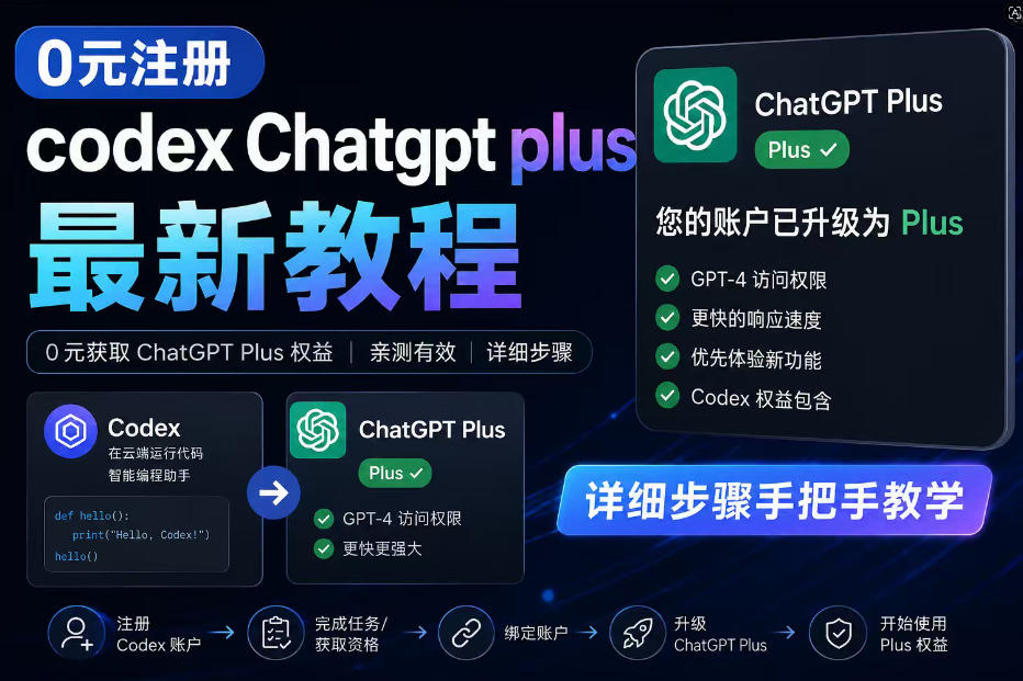 0元全自动注册codex gpt plus最新教程，0元获取GPT Plus权益，手把手详细教学-阿牛笔记