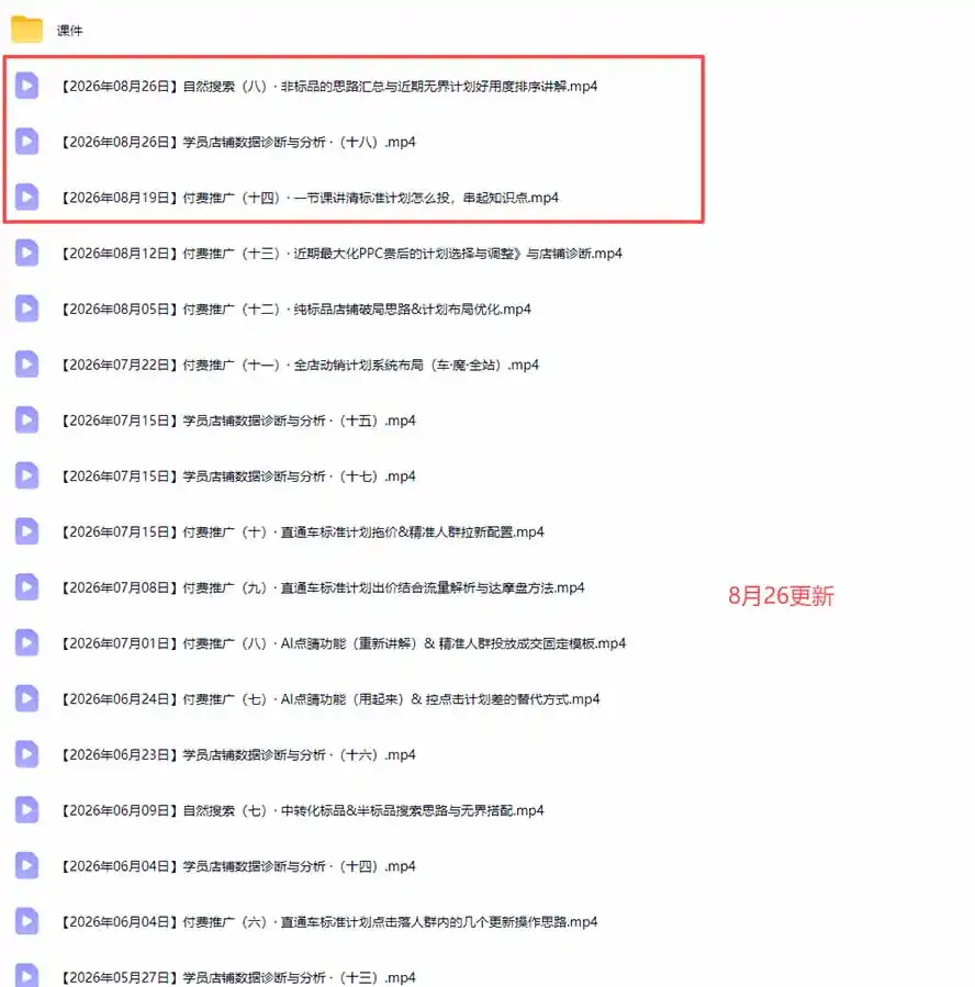 2026淘宝电商终局之战VIP课-更新:自然搜索+直通车+无界+精准人群,系统掌握测款动销与全店推广布局方法-阿牛笔记