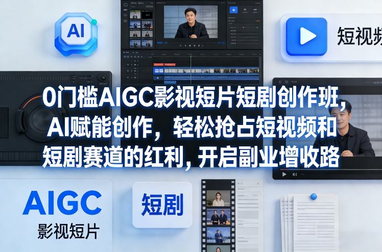 0门槛AIGC影视短片短剧创作班，AI赋能创作，轻松抢占短视频和短剧赛道的红利，开启副业增收路-阿牛笔记