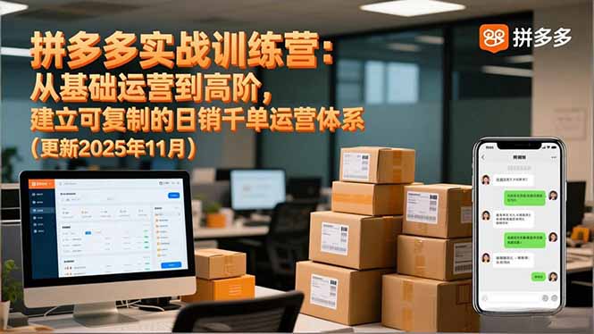 拼多多实战训练营:从基础运营到高阶,建立可复制的日销千单运营体系(更新11月-阿牛笔记