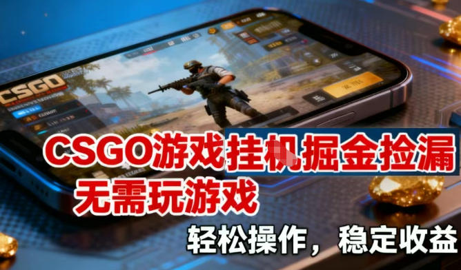 CSGO游戏挂G掘金捡漏，不需要玩游戏，操作简单，收益稳定【揭秘】-阿牛笔记
