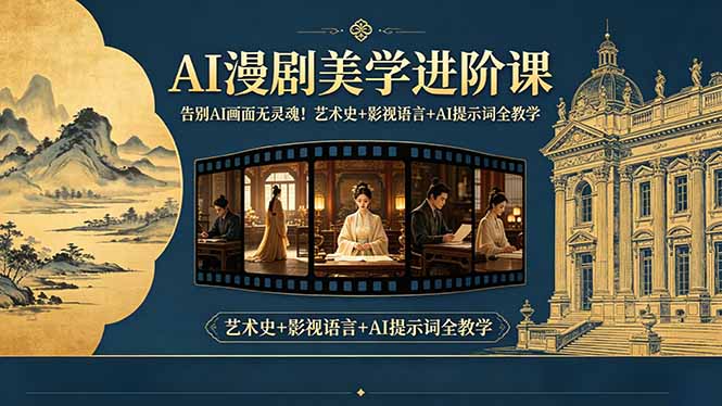 告别AI画面无灵魂!AI漫剧美学进阶课-更新,艺术史+影视语言+AI提示词全教学-阿牛笔记