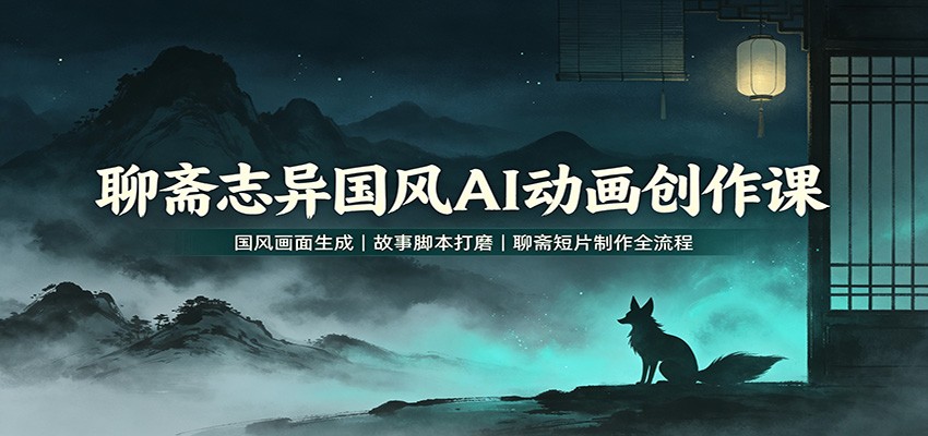 聊斋志异国风AI动画创作课：国风画面生成，故事脚本打磨，聊斋短片制作全流程-阿牛笔记