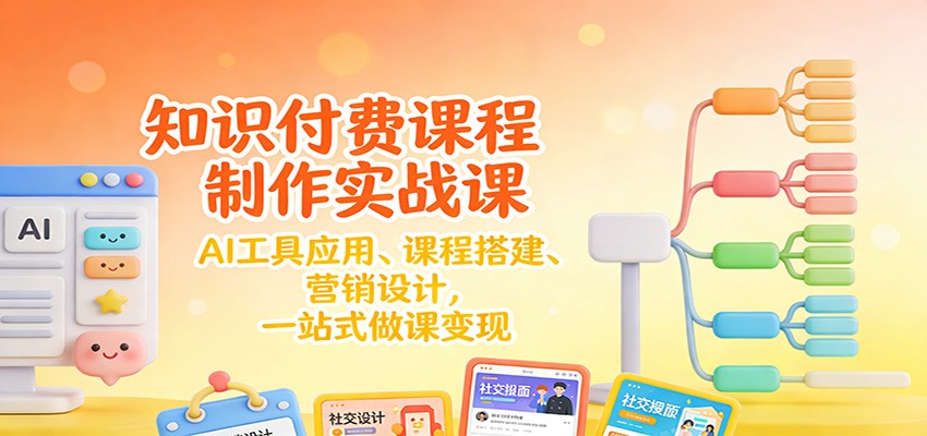 知识付费课程制作实战课：AI工具应用 、课程搭建、营销设计，一站式做课变现-阿牛笔记