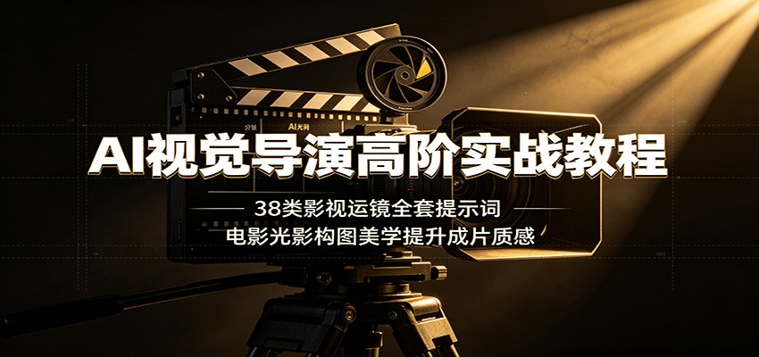 AI视觉导演高阶实战教程：38类影视运镜全套提示词，电影光影构图美学提升成片质感-阿牛笔记