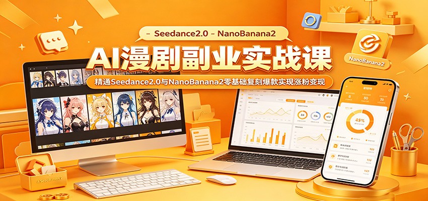 AI漫剧副业实战课:精通Seedance2.0与NanoBanana2零基础复刻爆款实现涨粉变现-阿牛笔记