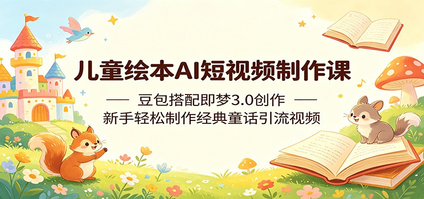 儿童绘本AI短视频制作课：豆包搭配即梦3.0创作，新手轻松制作经典童话引流视频-阿牛笔记