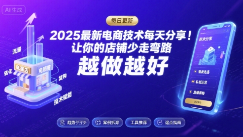 2025-2026最新电商技术每天分享，让你的店铺少走弯路，越做越好(更新26年07月)-阿牛笔记