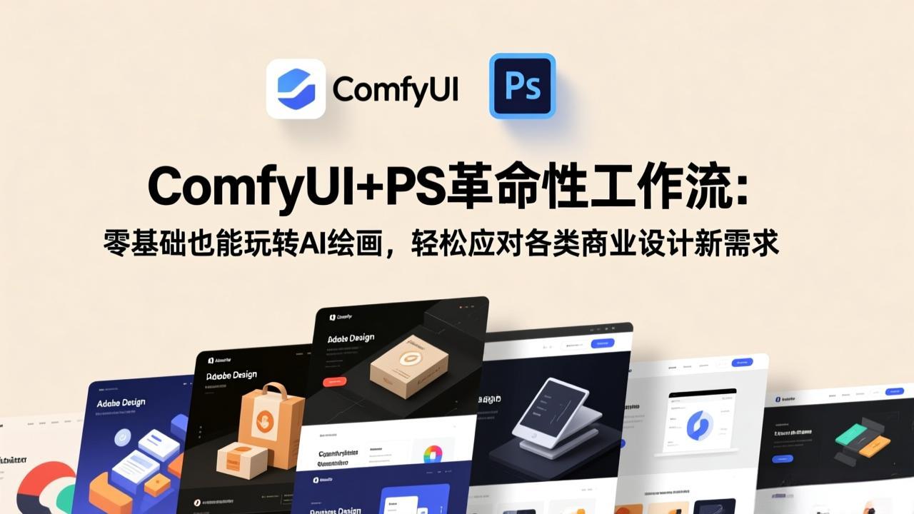 ComfyUI+PS革命性工作流：零基础也能玩转AI绘画，轻松应对各类商业设计新需求-阿牛笔记