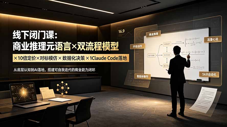 线下闭门课：商业推理元语言×双流程模型×10倍定价×对标模仿×数据化决策×Claude Code落地，击穿认知盲区-阿牛笔记