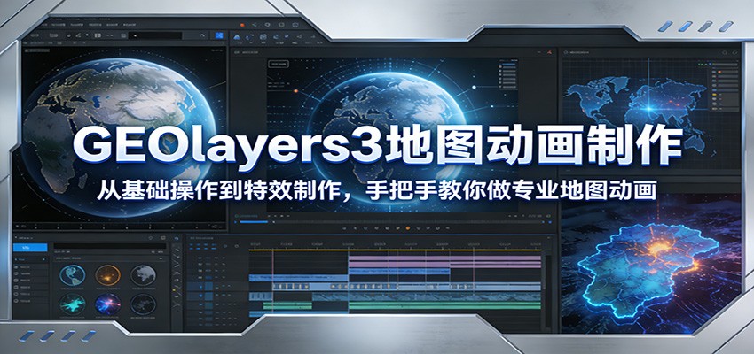 GEOlayers3地图动画制作：从基础操作到特效制作，手把手教你做专业地图动画-阿牛笔记